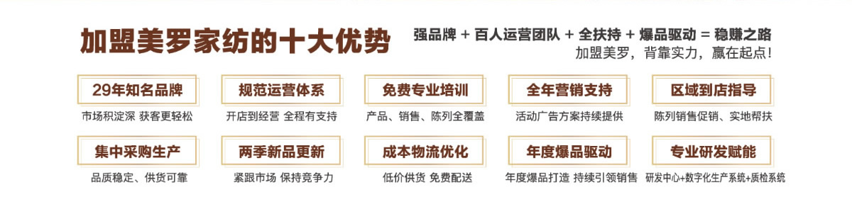 加盟美羅家紡的十大優(yōu)勢